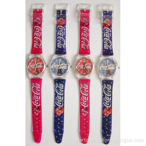 Christmas gifts waterproof plastic material girls and boys quartz watches japan movt kids